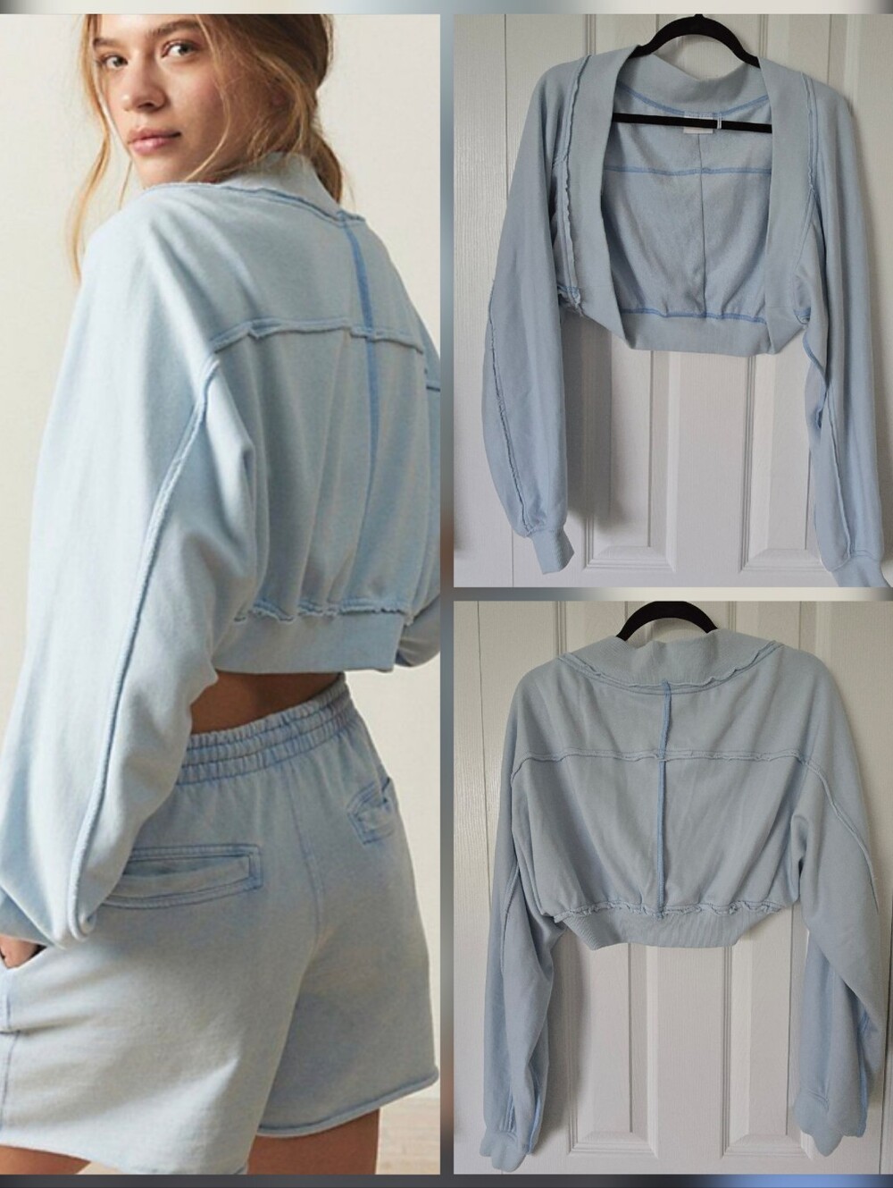 Out From Under Gigi Seamed Shrug Top in Sky Urban Outfitters